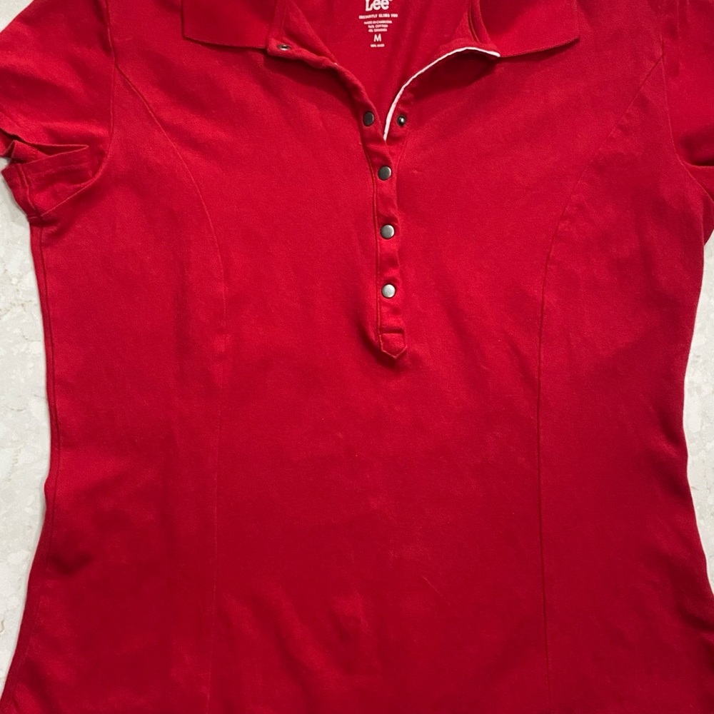 Lee Women's Red Button Down Shirt -B1-13